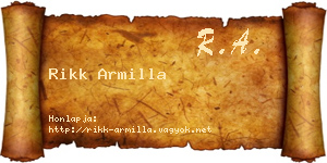 Rikk Armilla névjegykártya